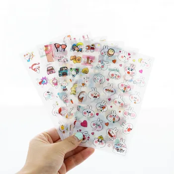 

6 PCS Lovely Rabbit Children Stationery Stickers For DIY Albums Scrapbooking Diary Decoration Cartoon Depicting