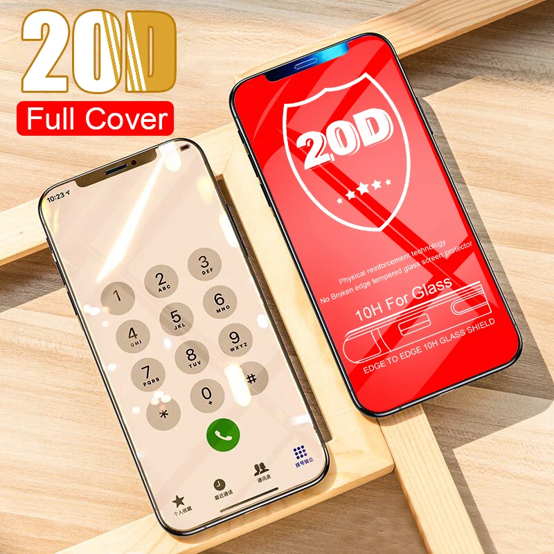 

20D Full Protective Glass Cover On The For IPhone XR XS Max X Tempered Glass For IPhone XS Max XS X Screen Protector Film Glass