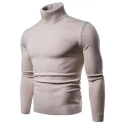 LEOCLOTHO 2018 новый осенне-зимний свитер мужской однотонный длинный рукав водолазка свитер платье мужской повседневный теплый вязаный пуловер