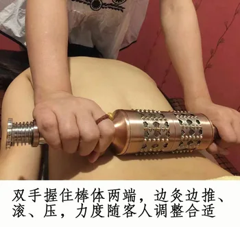 

single/double back Moxibustion massage Stick Large Bronze Warm Moxibustion Rolling stick Push Back Massage