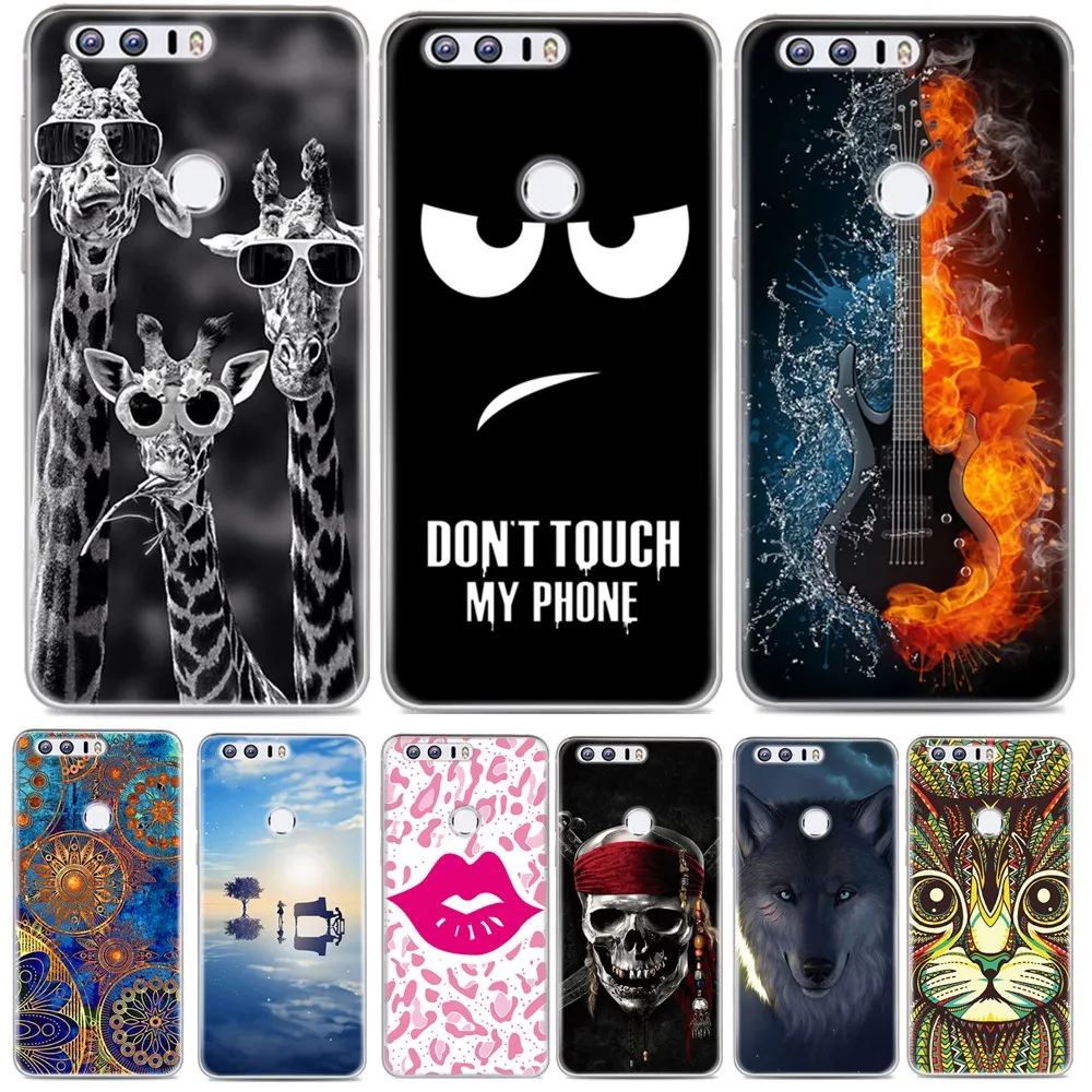 

Case for Huawei Honor 8 Case Luxury Cartoon Hard PC Case Cover For Huawei Honor 8 soft Silicon Phone Protective Back Cover Skin