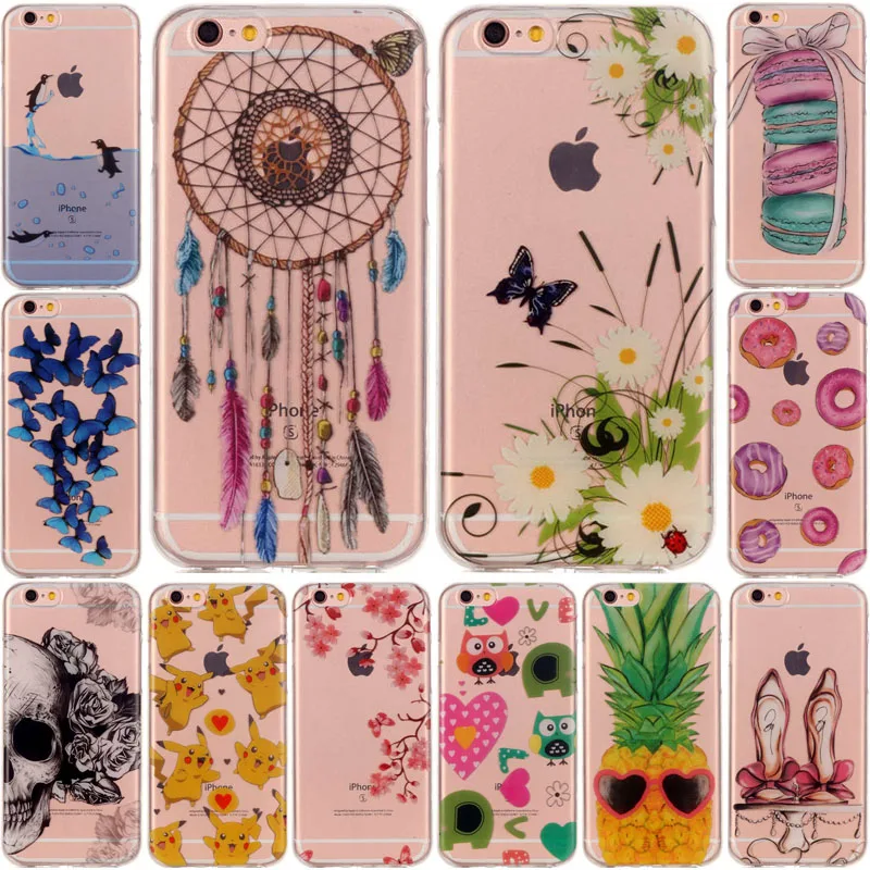 

For Iphone6 iPhone 6S Case Transparent Anime Animal Silicone TPU Skin Soft Back Cover Phone Case for Apple iPhone 6 6G 6S 4.7