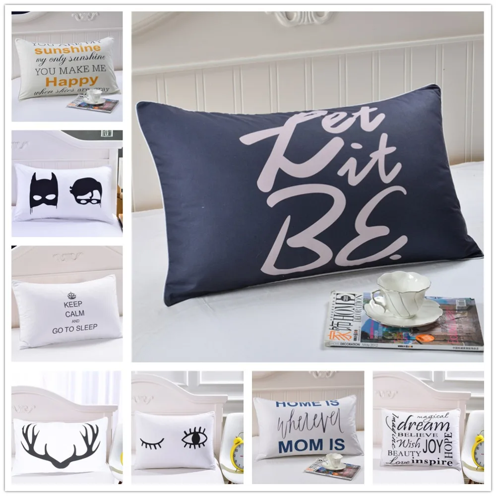 

1pc Europe Littles Bedroom Pillow Cover White Single Creative Bedding Pillowslip Wedding Valentine's Gift Sleeping Pillowcases