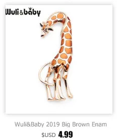 Wuli& Baby, брошь в виде большой коричневой эмалью с рисунком жирафа Броши Для женщин Для мужчин, металлическая брошь с животным, банкетная, праздничная брошь, булавки