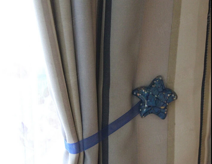 UNILOCKS 1 pair Cartoon Star Holder Nursery Bedroom the Best Curtain Tieback Buckle Hook Blue Colors Curtain magnet buckles