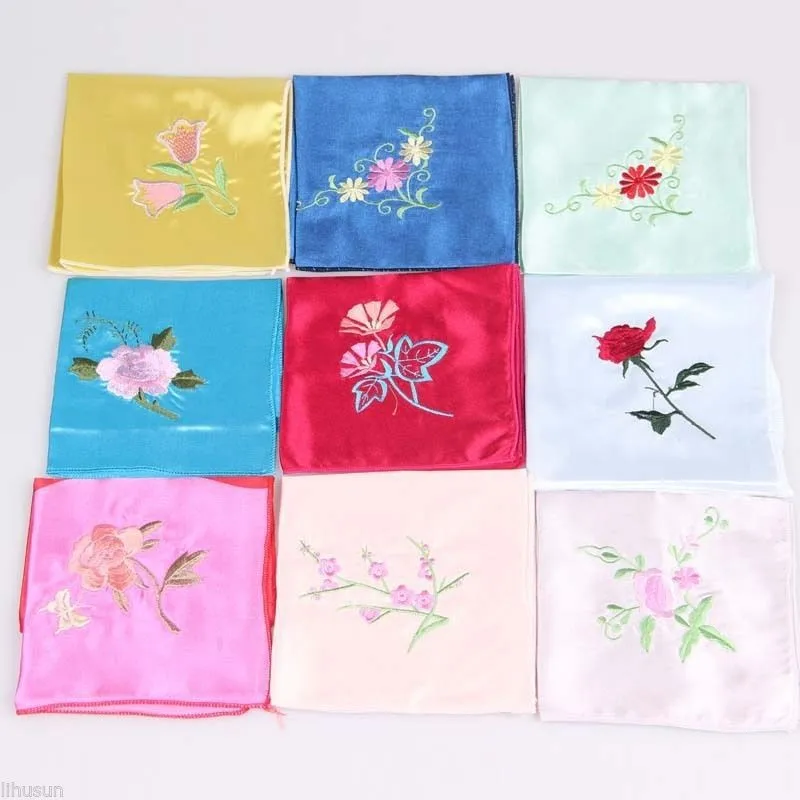 6 шт Китайский стильный ручной цветной вышитый Шелковый платок