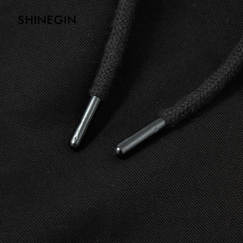 SHINEGIN Side Eye-splice Tape Hip Hop Sweat Pants Multi Pockets Trousers Sweatpants Streetwear Men Joggers Track Cargo Pants