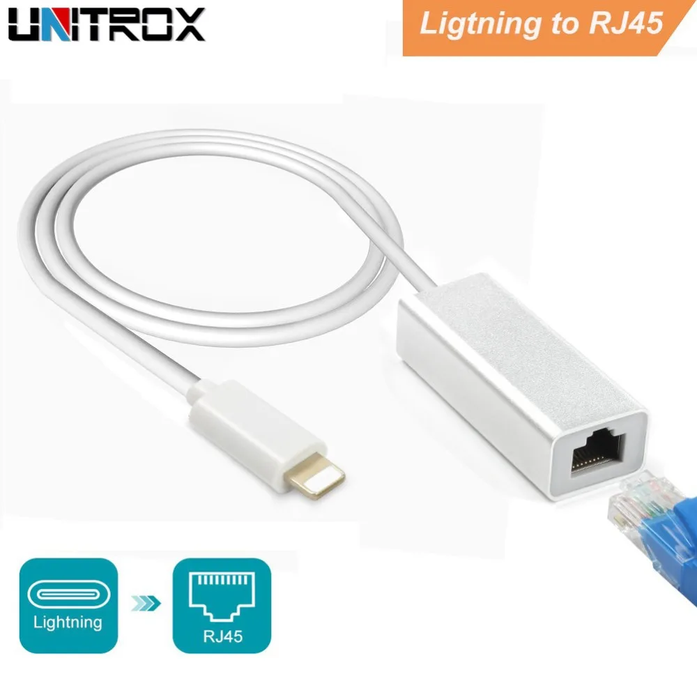 RJ45 адаптер для Lightning к Ethernet LAN проводной сети 100 Мбит/с сетевой кабель зарубежные