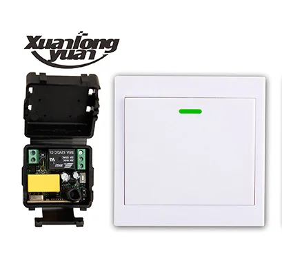 

New AC 220 V 1CH Wireless Remote Control Switch System Receiver + Wall Panel Remote Transmitter Sticky Remote Smart Home Switch