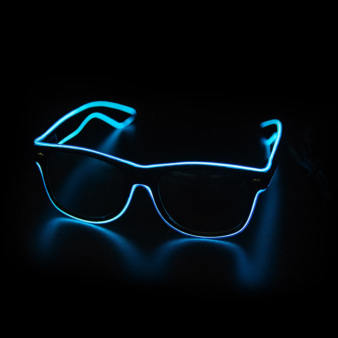 Partybrille 1 x LED Brille rot Atzenbrille EL-Wire Neon Lichtbrille blinkend 