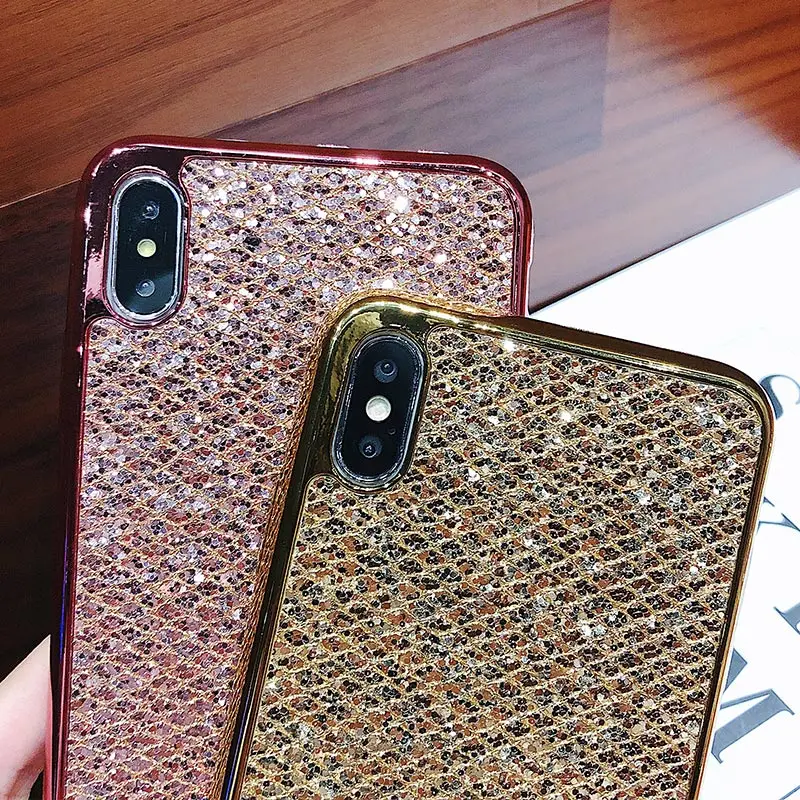 Чехол для телефона Roc Joan Fish Scale с блестками Apple iPhone X XR XS Max 8 7 6 6S Plus 5 5S SE мягкий чехол
