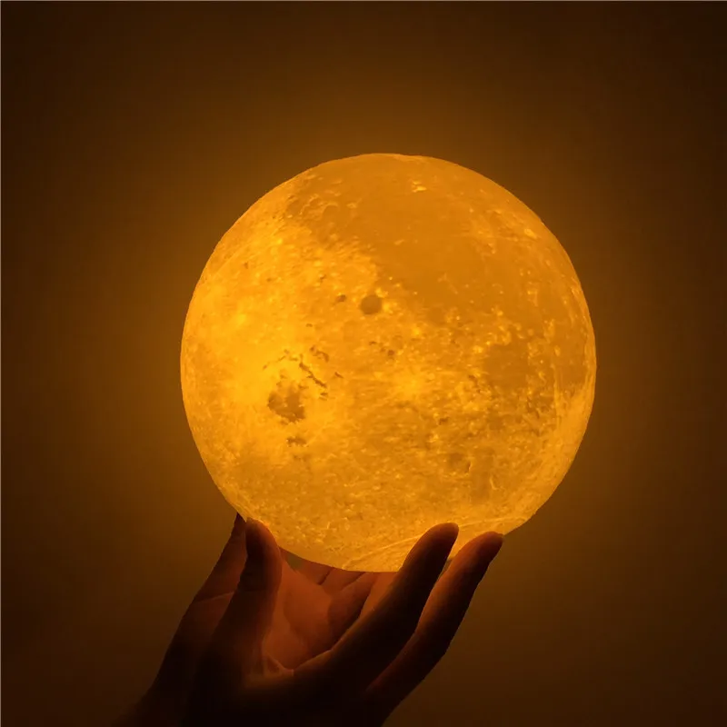 3D печать Луны лампы 2 цвета регулируемый Яркость сенсорный USB сенсорный Управление светодиодный ночной Светильник домашний декор креативный подарок
