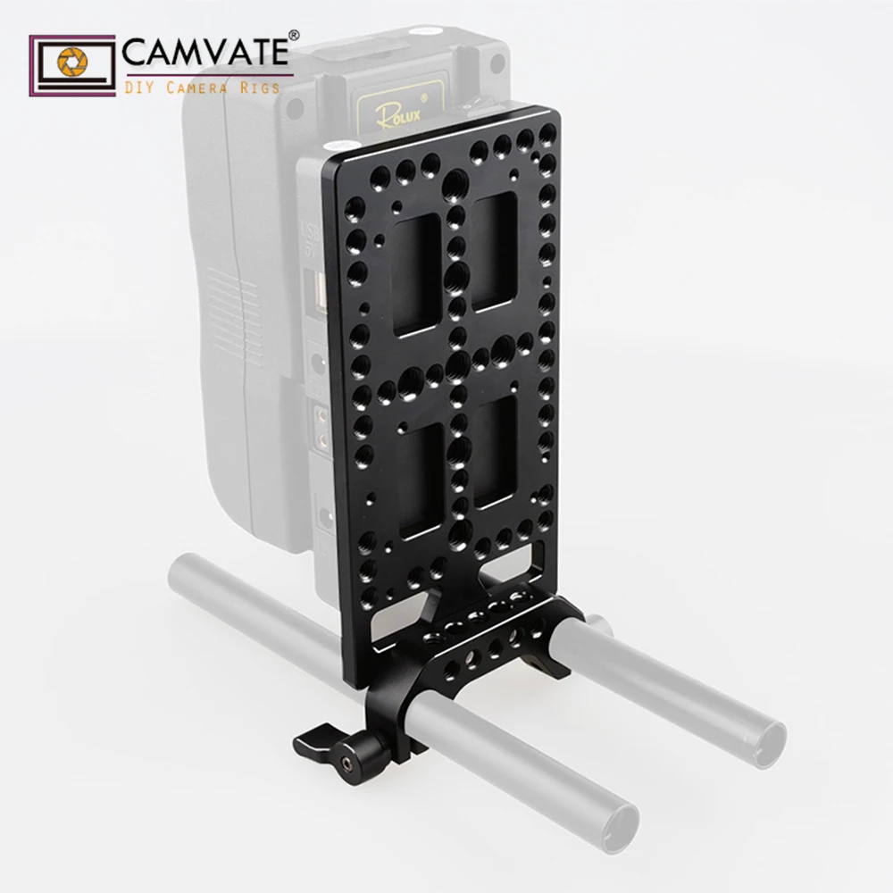 Camvate Multi-purpose Placa de Queijo Legal Placa de Backboard com 15 mm Haste Braçadeira para Câmera Dslr V-lock Montagem Power Splitter Montagem - Image 3
