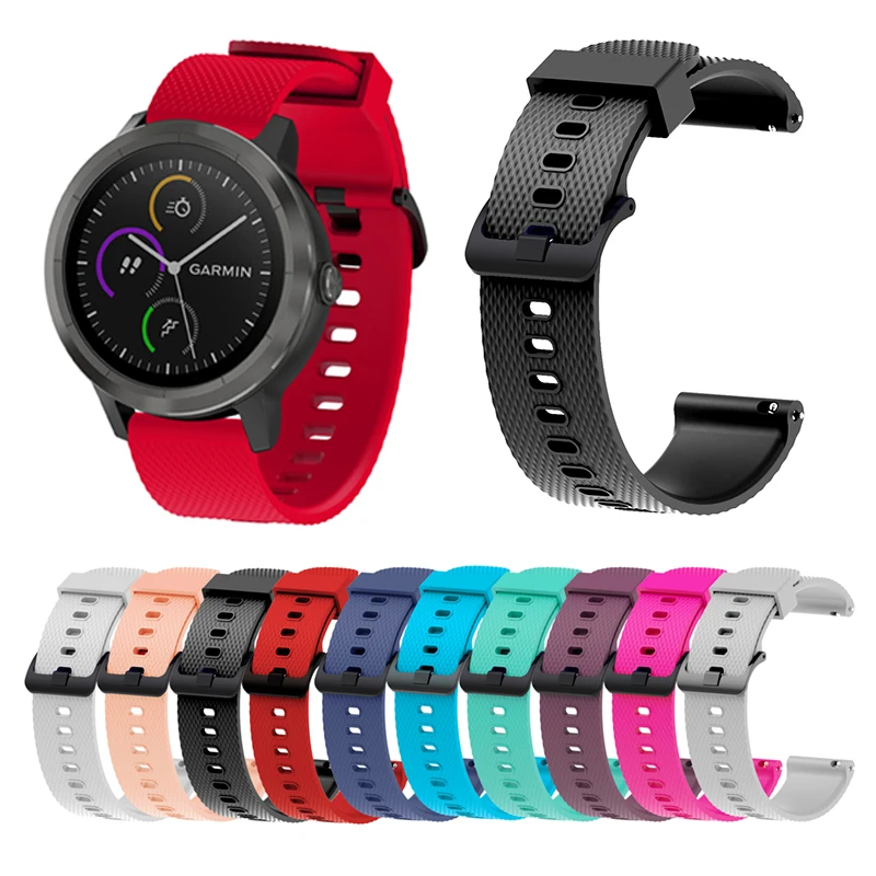 20 мм универсальный ремешок для Garmin Vivoactive 3 Ticwatch 2 силиконовые ремешки часов samsung gear