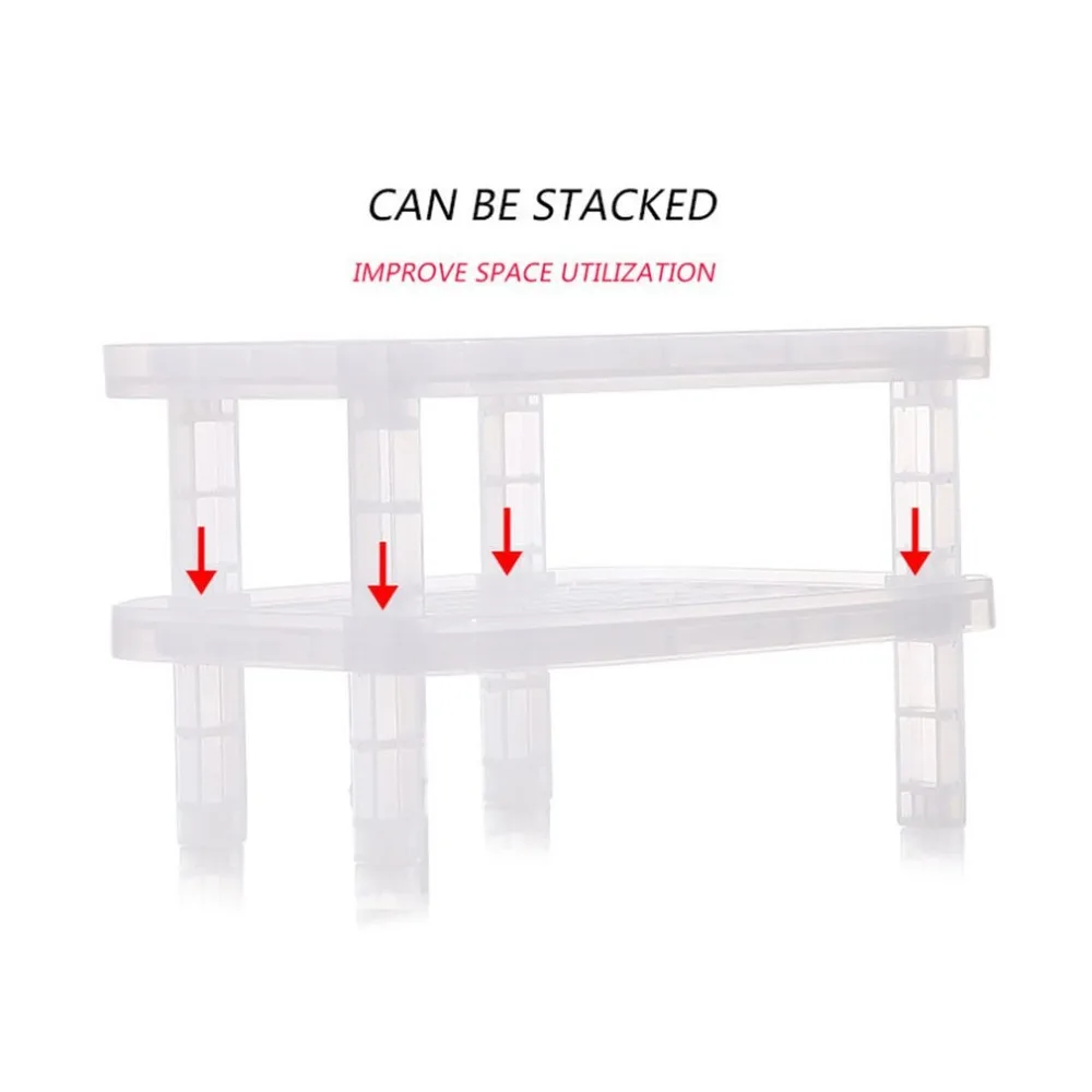 2 слоя тарелка для хранения Организатор Прозрачный Антибактериальный Вертикальная сушилка для посуды Творческий кухонная стойка обеспечивает экономию места • Удобный