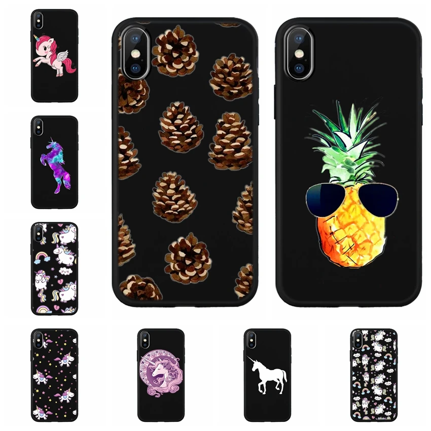 Серия Horse чехол для телефона iPhone 8 7 6 6S Plus X XS XR XSMAX Черный силиконовый Z638 |