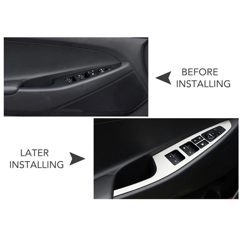 For Hyundai Tucson Tl Interior Inner Door Window Lift Switch Button Panel Cover Frame Garnish Car Styling