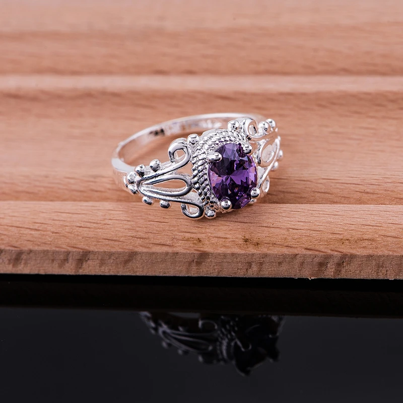 

Wholesale silver ring silver plated fashion jewelry, purple rounded stone /hhrapyya gveapmla LQ-R600