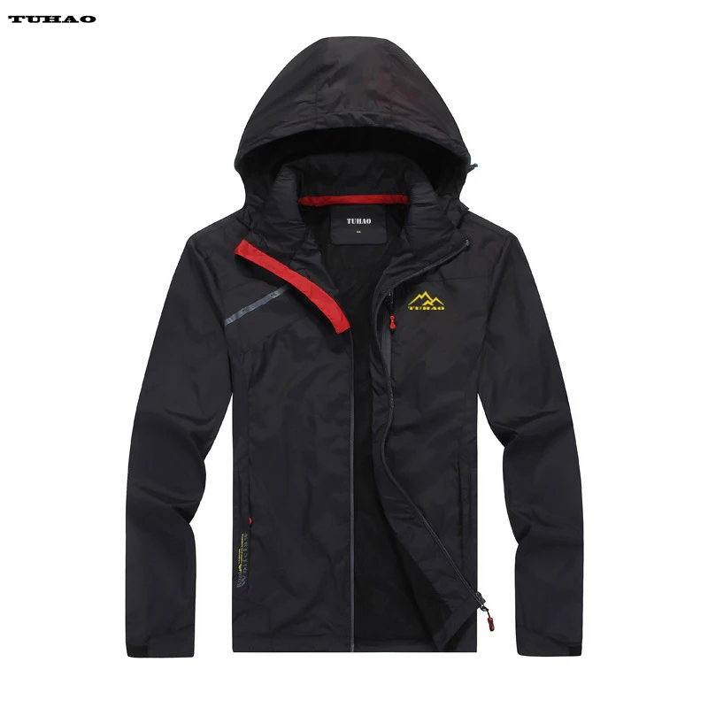 

2017 Men Sports Jacke Spring Summer Autumn Mesh Liner Thin Outdoor Windbreaker Waterproof Breathable Zipper Hooded Coats TH5299