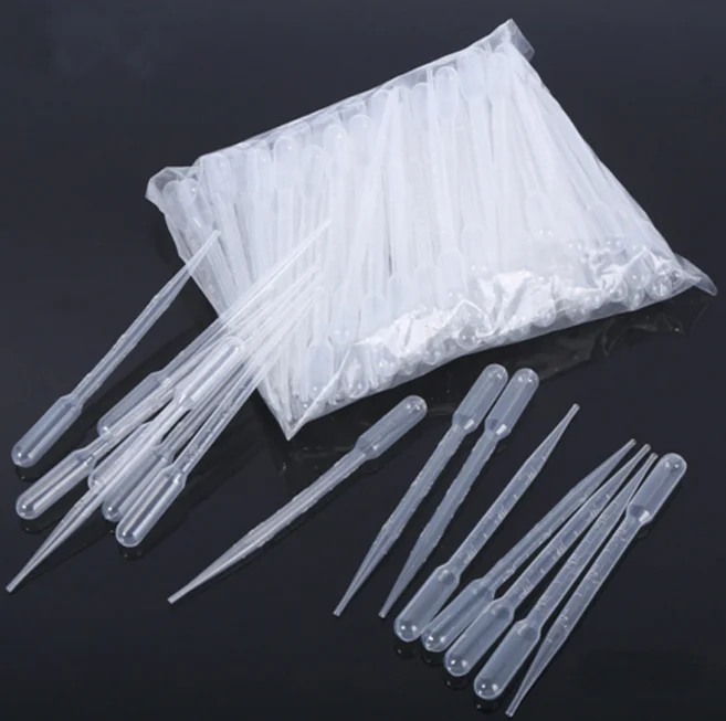

100Pcs/set 3ML Useful Disposable Safe Transparent Pipettes Plastic Eye Dropper Transfer Graduated Pipettes Lab Supplies