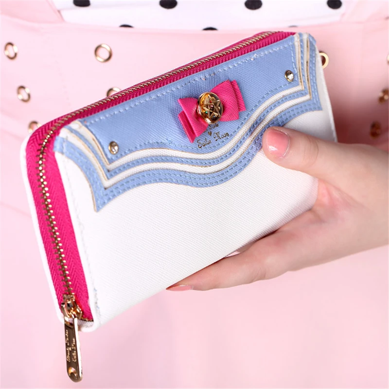 Cute Sailor Moon Wallet Women Zipper Long Ladies Brand Purse Leather Kawaii Wallets Portefeuille Femme