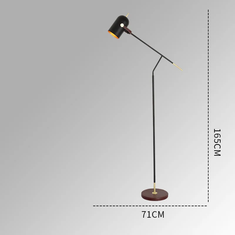 Скандинавский постмодерн минималистичный персональный напольный светильник из кованого железа модная Гостиная Кабинет Спальня напольная лампа - Цвет абажура: Black