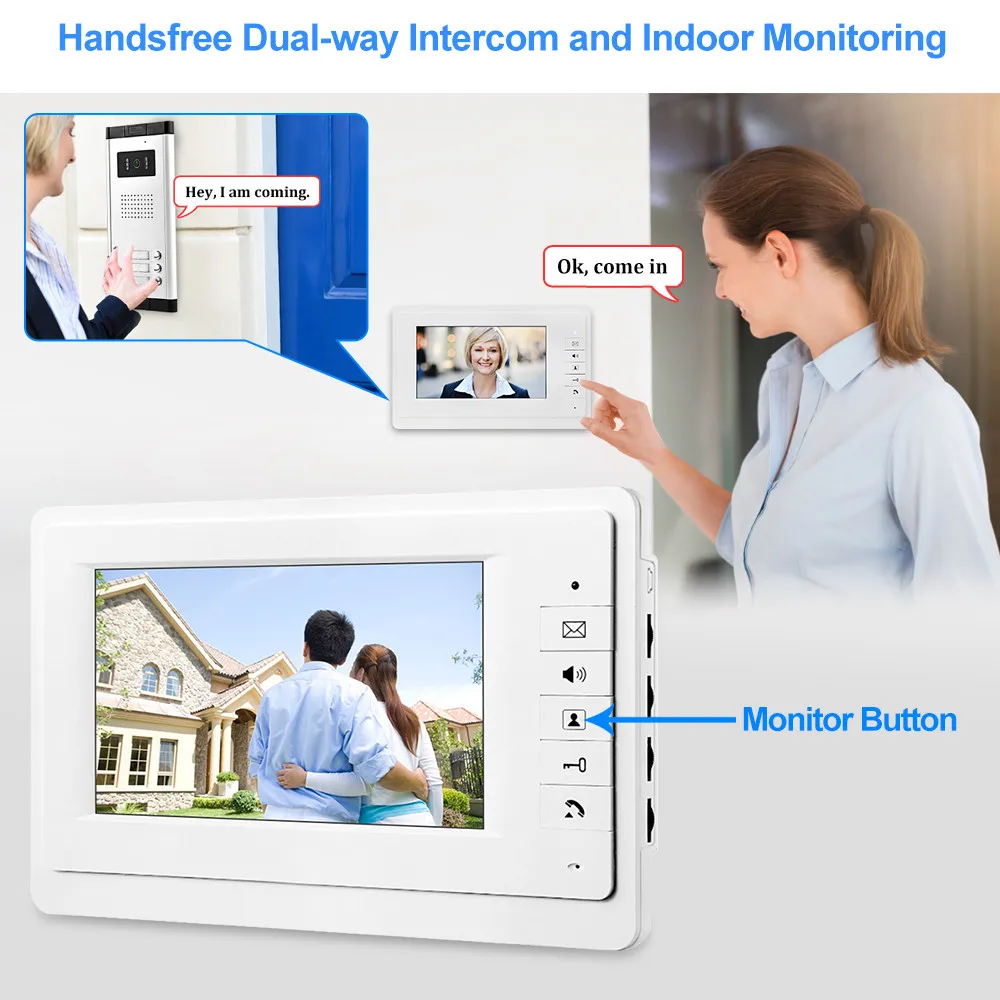 Домофон OBO Hands 7 ''TFT LCD с цветным экраном устройство для помещения 25 мелодий