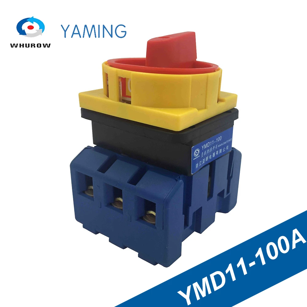 

Isolator switch YMD11-100A load break switch universal power cut off switch on-off 100A 3P changeover cam switch sliver contacts