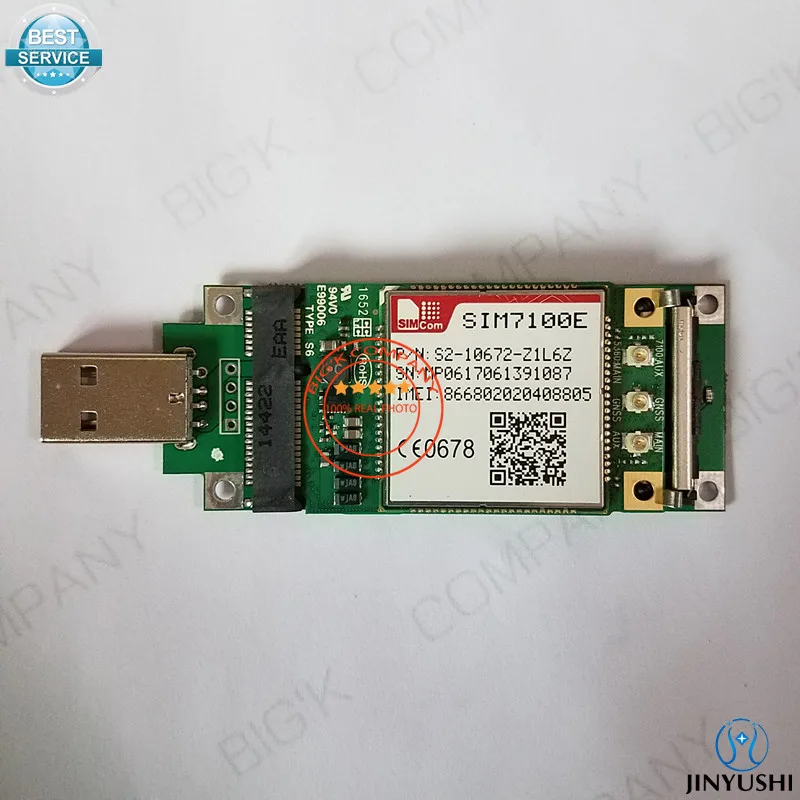 JINYUSHI для SIM7100E Mini Pcie+ 2 шт антенна+ USB карта передачи и TDD-LTE/FDD-LTE/WCDMA Встроенный четырехдиапазонный запас