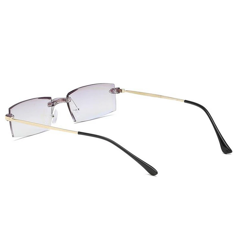 1-1,5-2-2,5-3-3,5-4,0 Роскошные Алмазные Обрезанные стильные очки без оправы для близорукости мужские анти-синий светильник
