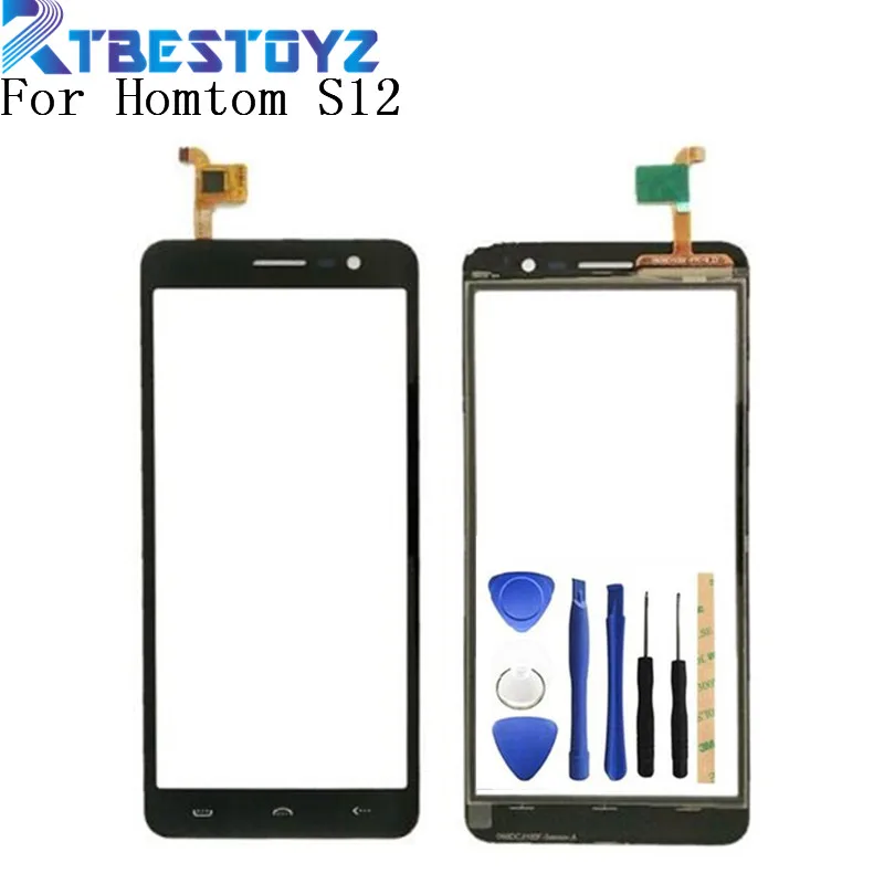 

RTBESTOYZ Touch Screen Touch Digitizer Panel Glass Lens Sensor For Homtom S12