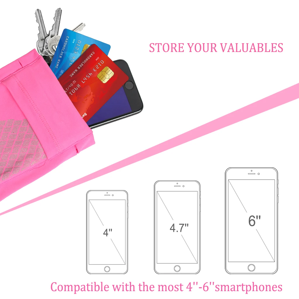 Running Sports Armband ,Comfort Phone Armband Sleeve Reflective Strap Holder Pouch Case for Exercise Workout Fits iPhone X876Plus,Samsung Galaxy S9S8S7 (5)