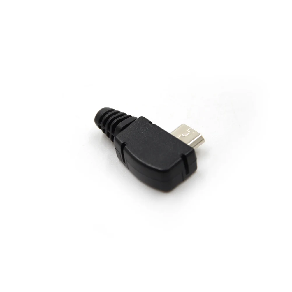 

5 P Port Right Angle Micro USB Male Plug Socket Connector With Plastic Cover High Quality