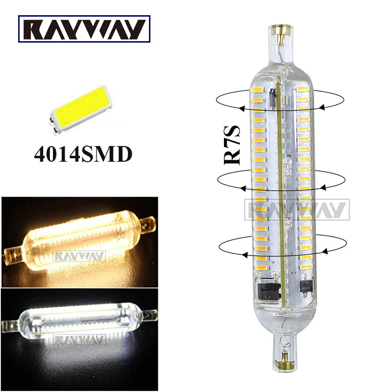 

Wholesale 10pcs Silicone R7S LED Lamp 10W 15W SMD4014 LED R7S Light Bulb AC 220-240V halogen replacement Lights White/warm White