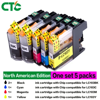 

5X LC103 ink Cartridge Compatible for brother J4310DW J4410DW J4510DW J4610DW J4710DW J6520DW J6720DW J6920DW J450DW J470DW