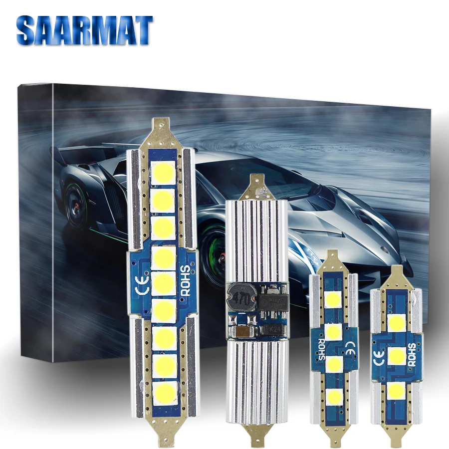 Светодиодсветодиодный лампы для номерного знака C5W 6 SMD 39 мм 31 42 мм|Сигнальная