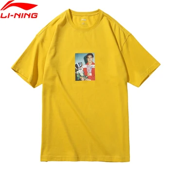 

Li-Ning PFW Men The Trend T-Shirts 100% Cotton Mr.OG PRINTING Breathable LiNing li ning Sports Tee Tops AHSN863 MTS2822