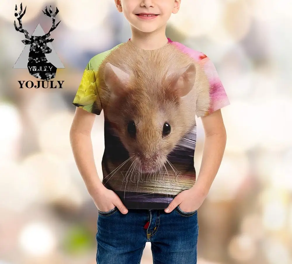 YOJULY/детская одежда с 3d принтом «маленький хомяк» в стиле Харадзюку для маленьких мальчиков и девочек-подростков детская футболка Лидер продаж, модные футболки с Modis, A176 - Цвет: 5