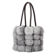 Женская сумка через плечо, брендовая дизайнерская, из искусственной кожи, Осень-зима, сумки Seto, кроличья шерсть, сумки, кожаная сумка через плечо