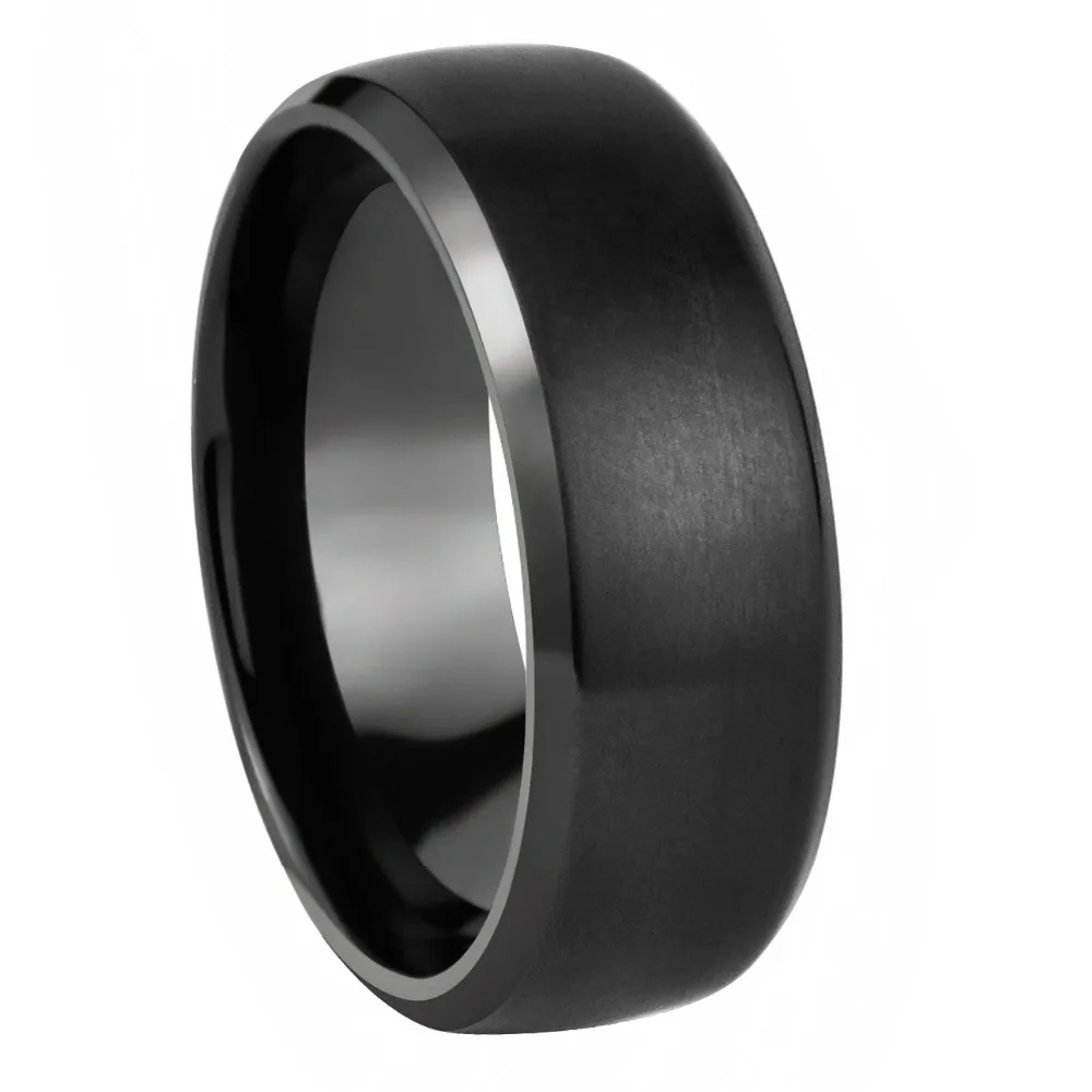 

New personality Simple Titanium ring 8mm high quality Brushed titanium Men's charm Rings