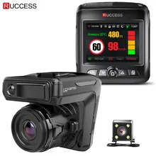 Ruccess STR-LD200-G 3 in 1 Car DVR Radar Detector Laser With GPS Full HD 1296P 1080P Dual Recorder Dash Camera Front and Rear