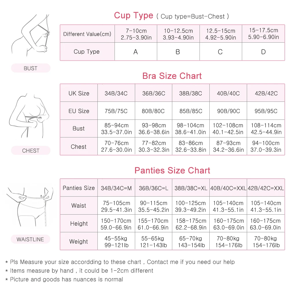 bra size chart