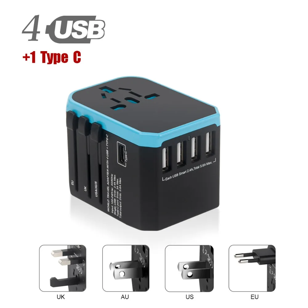 

Youngable travel adapter Worldwide Charger All in One Universal Power adapter AC Power Plug Adapter with Dual USB Charging Ports