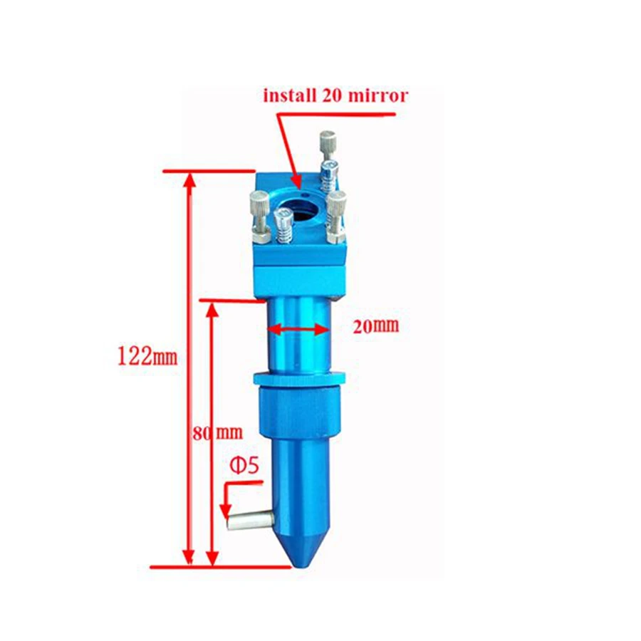 

High Quality CO2 Laser Head with Mirror 20mm Mount and Focus Lens Dia 18 FL 50.8mm for Laser Engraving and Cutting Machine