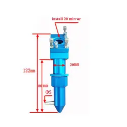 Высокое качество CO2 лазерная головка с зеркалом 20 мм крепление и Фокус объектив диаметром 18 FL 50,8 мм для Лазерная гравировальная и режущая