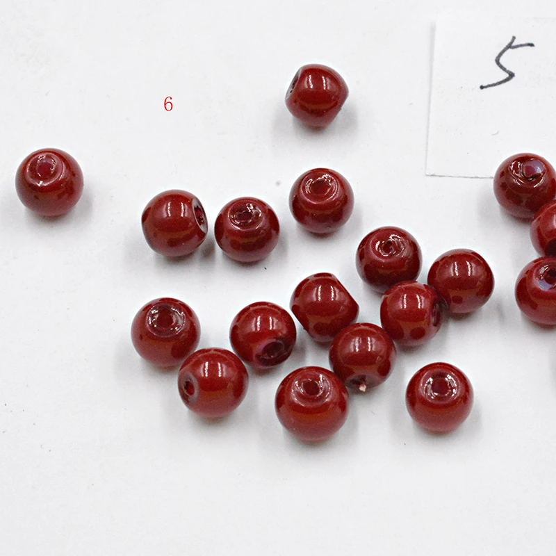 FLTMRH 20pcs 6mm Beads ball Round Assorted Colorful lacquer that bake