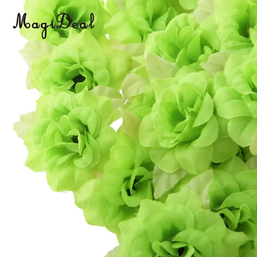 50Pcs Silk Rose Artificial Leaf Flower Head Wedding Home Party Decor Green DIY Paper Flowers Kids Birthday Party Backdrop Decor