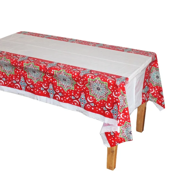 Disposable Plastic Table Cloths Eid Al Fitr Ramadan Cover Disposable Plastic Table Cloths Eid Al Fitr Ramadan Cover Tablecloth Waterproof For Moslem Ismdecoration