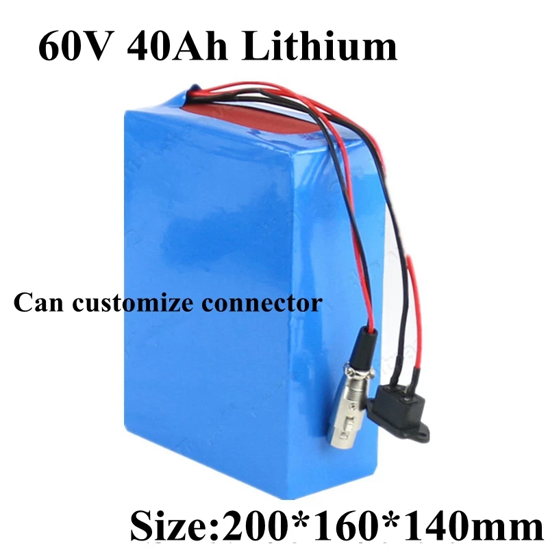 

60v 40ah Li-ion Battery Pack with BMS 60v 40ah Lithium for 3000w E-bike Scooter Bicycle Motorcycle Vehicle + 5A Charger