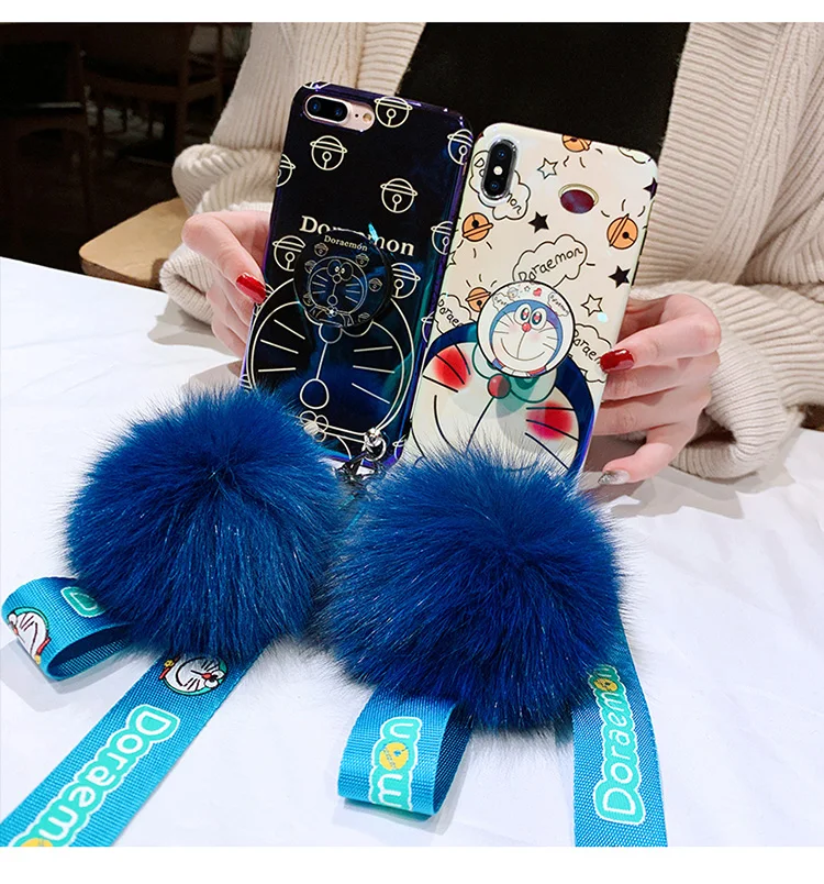 4 шт. для Sam S9 plus Doraemon мультяшный чехол мягкий Samsung Galaxy S10 S8 Note 9 Note8 + ремешок|Бамперы|